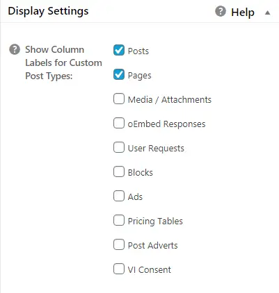 All in One SEO Pack Display Settings