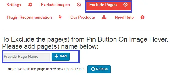 remove the pin button from a page