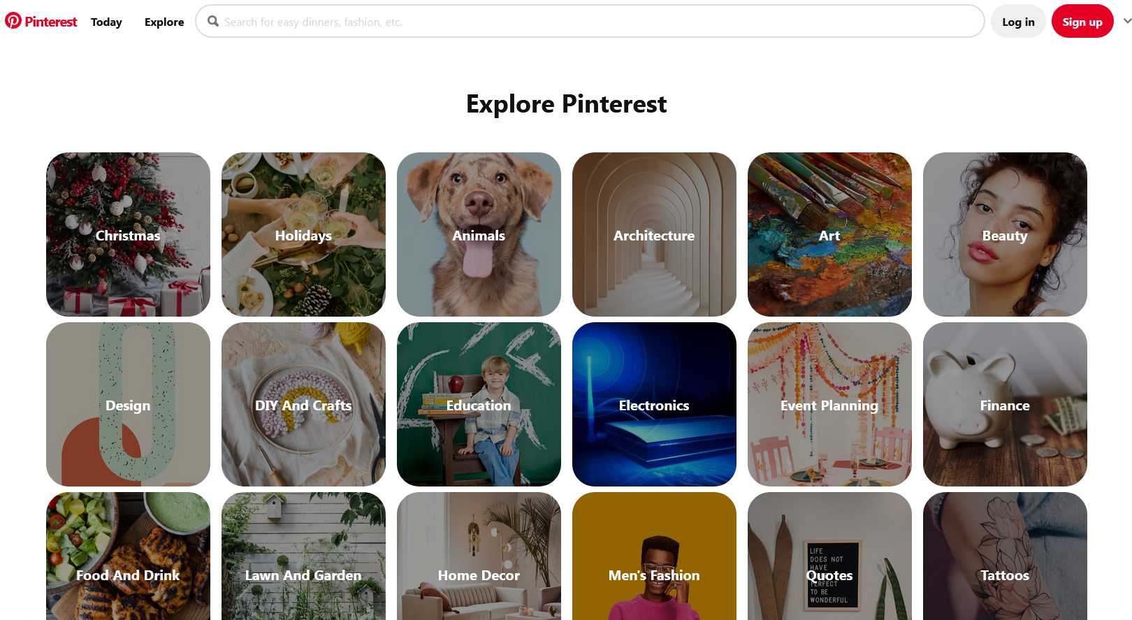 Pinterest with the Explore