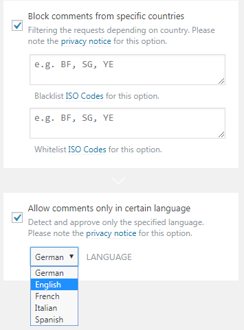 block comments from any specific country
