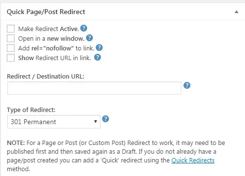 301 Redirect in WordPress website