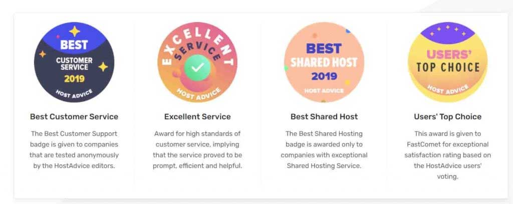 Awards Received by Fastcomet Web Hosting