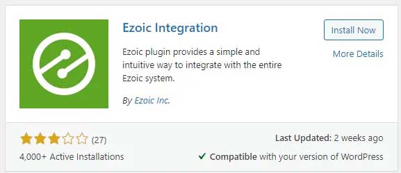 Ezoic Plugin Install