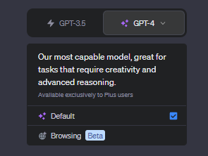 Select GPT-4 Browsing
