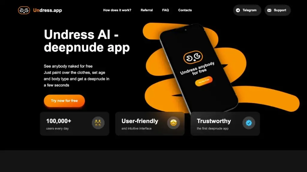 Undress AI App - AI cloth remover tool (Image from offcial website)
