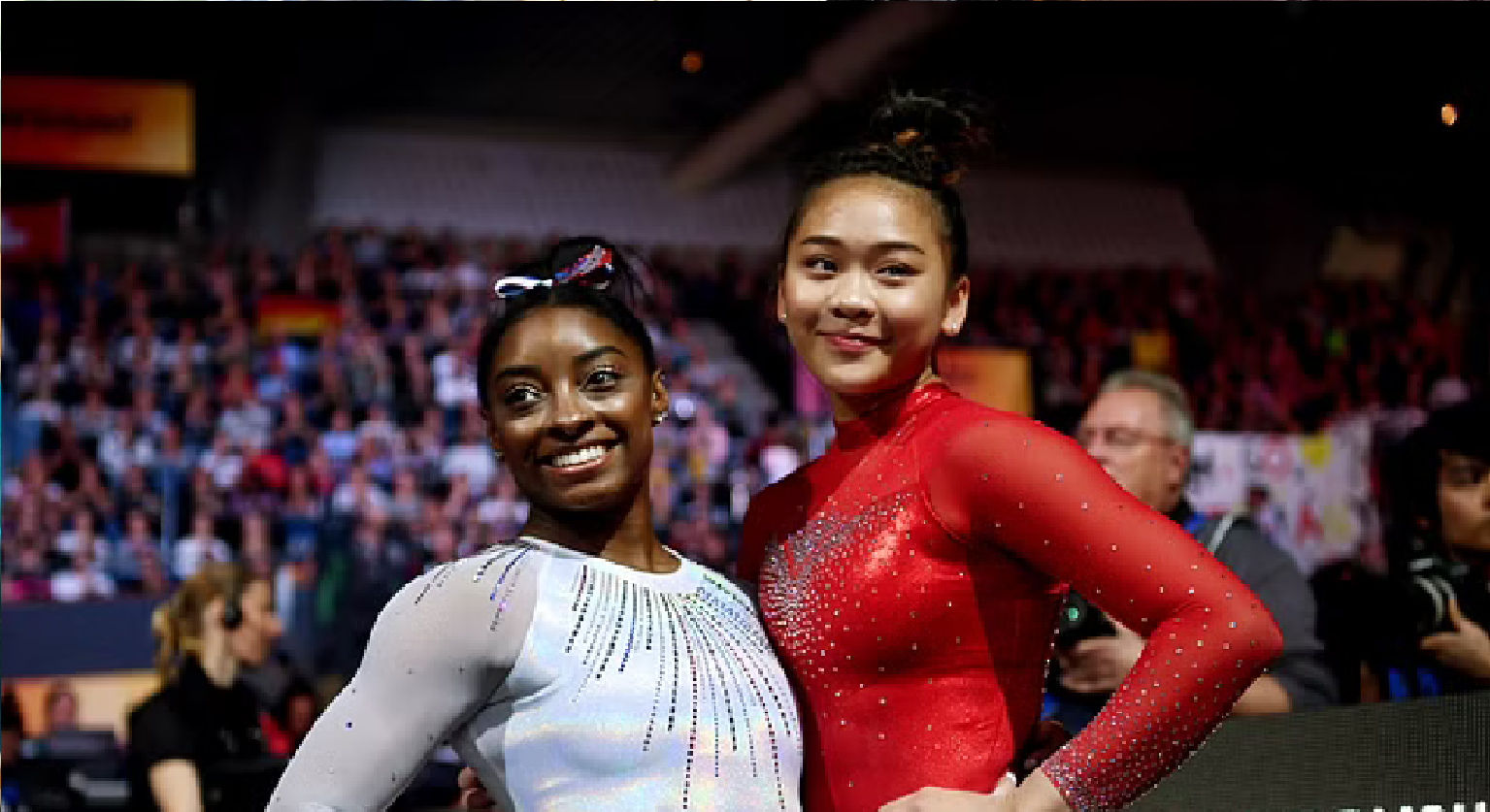 Suni Lee and Simone Biles