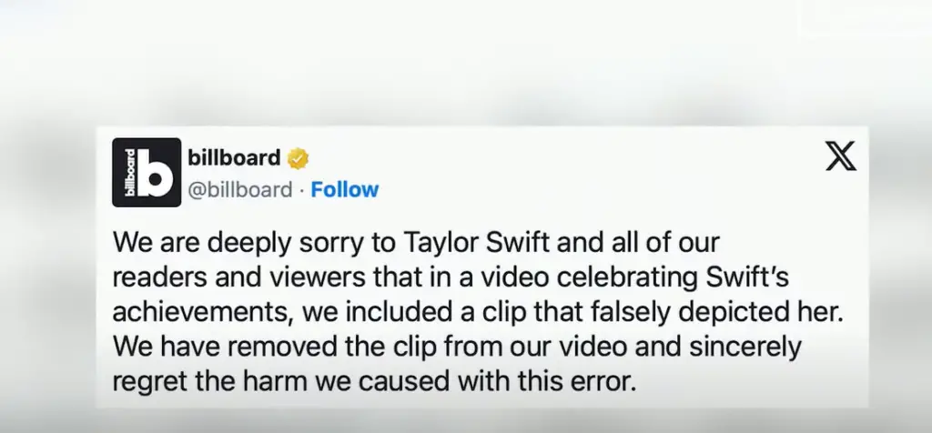 Billboard's Apology: A Deep Regret