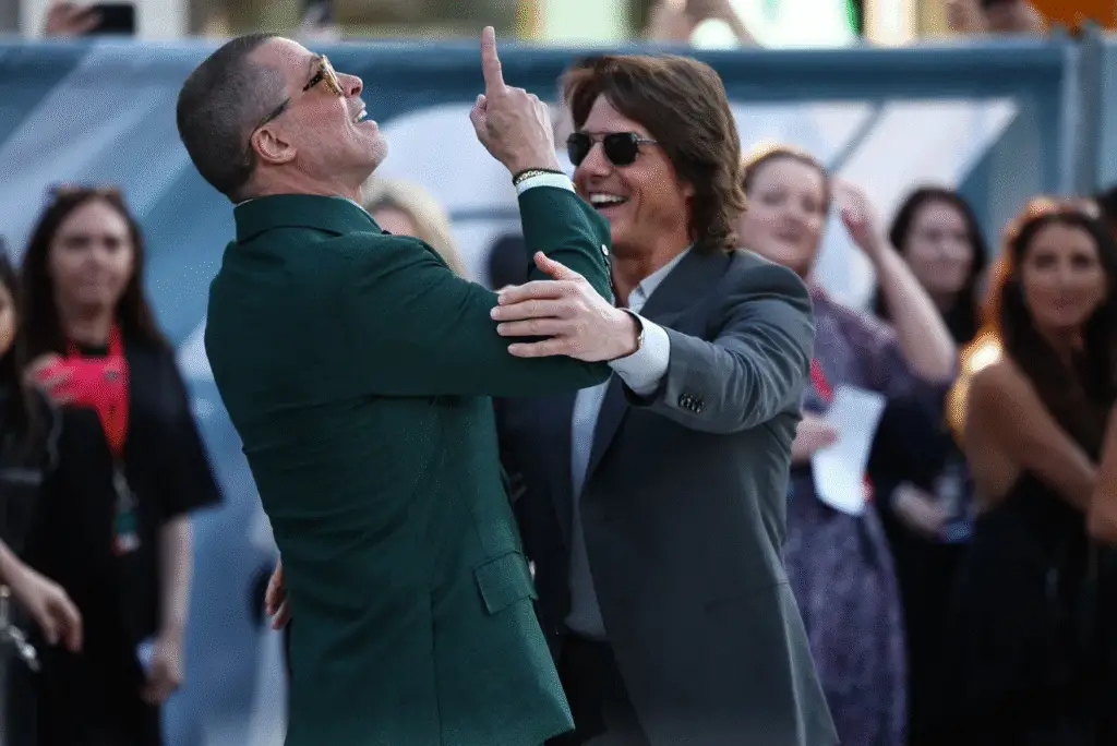 Brad Pitt and Tom Cruise Meet at Premier F1