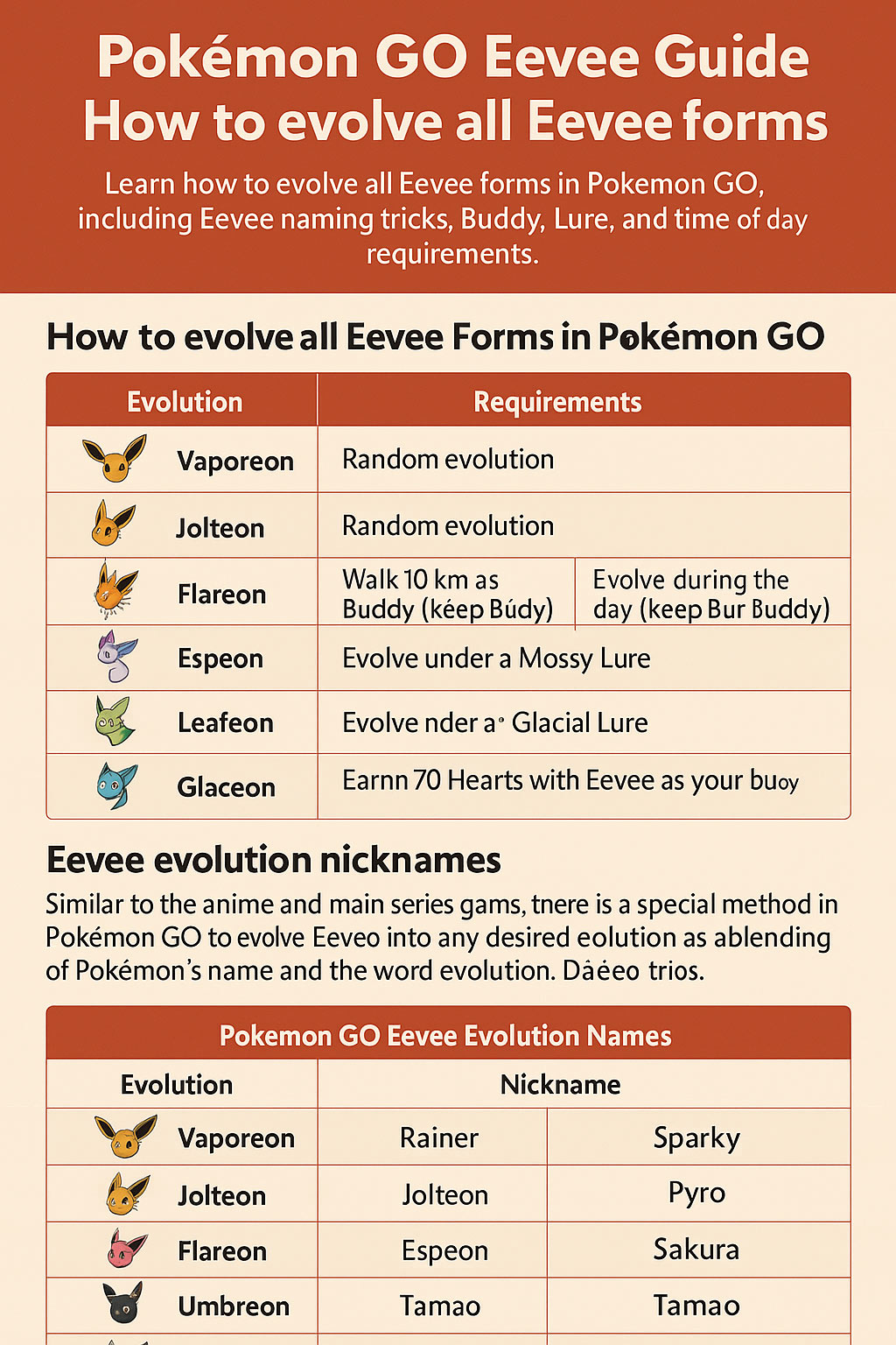 how to evolve Eevee into all 8 forms in Pokémon GO