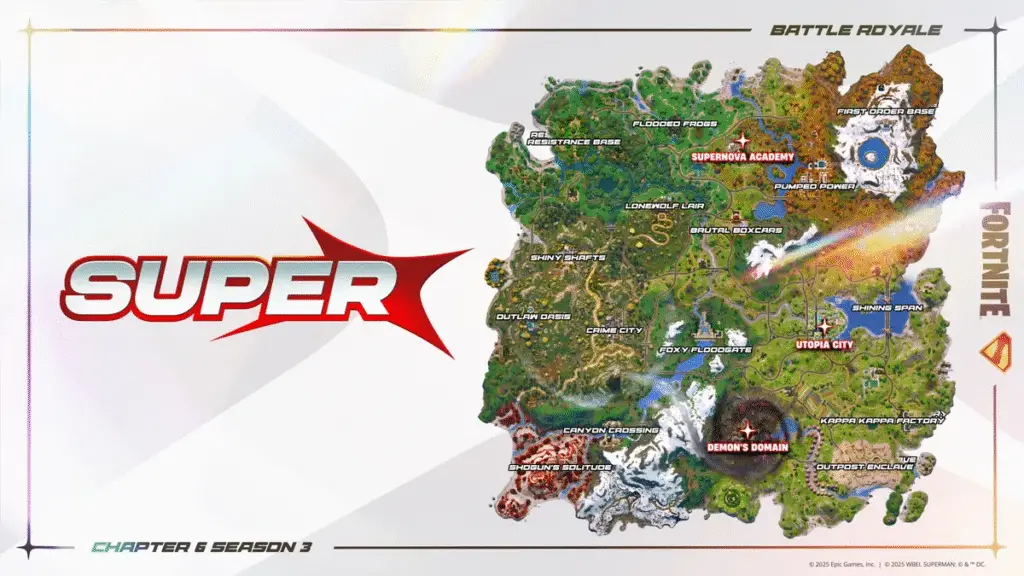 Fortnite 6 New Locations on the Map