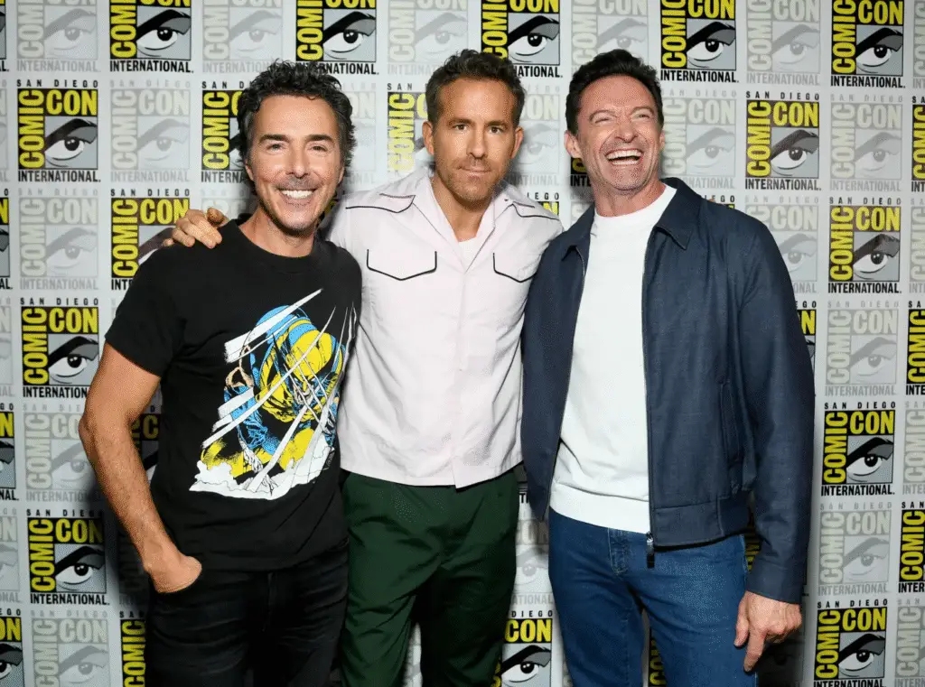 Shawn Levy, Ryan Reynolds and Hugh Jackman
