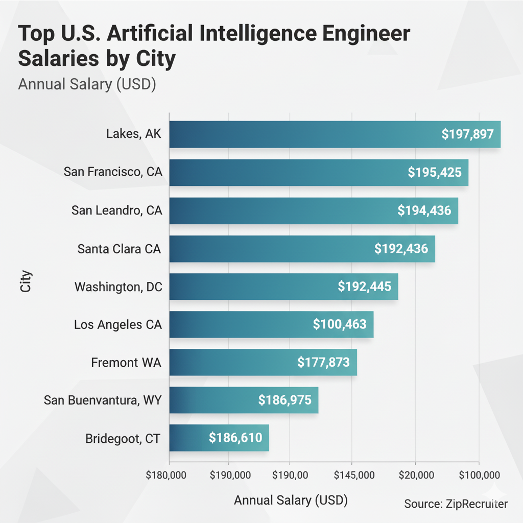 Top AI Engineer Salaries by City