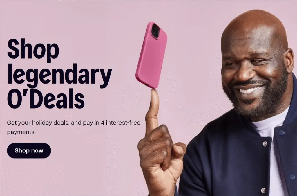 Klarna website refers users to holiday deals