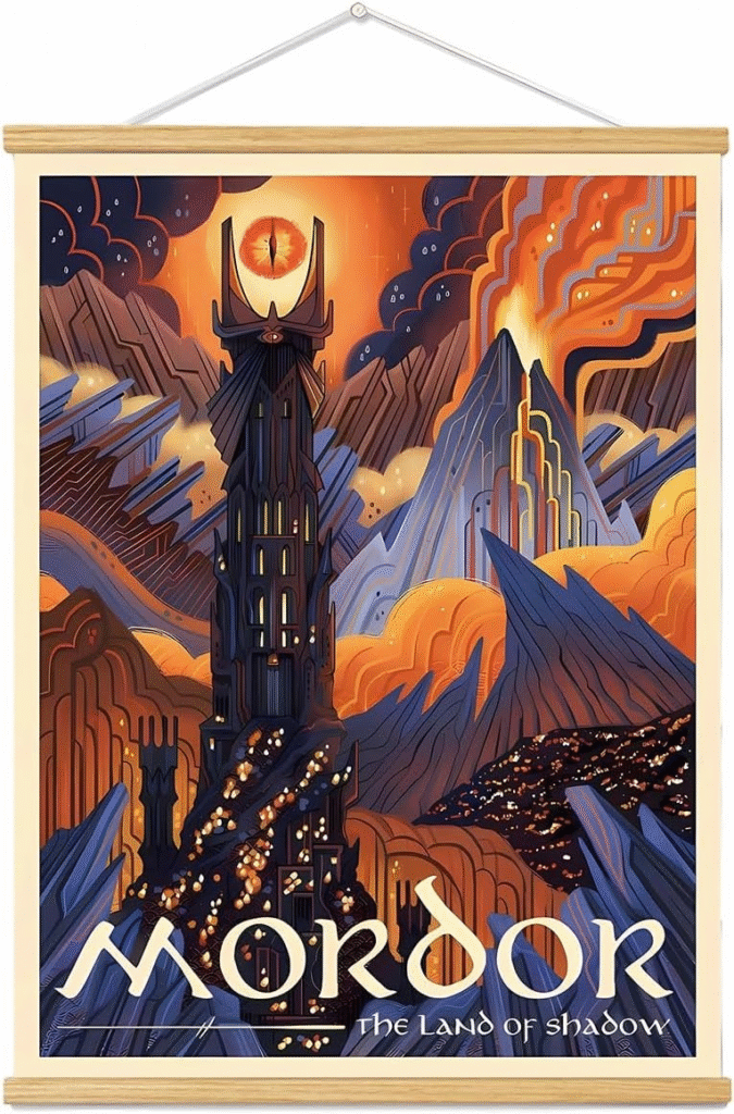 5. Middle-earth Wall Art Posters: Vintage Travel Decor