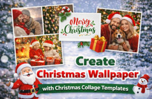 Create Christmas Wallpaper with Christmas Collage Templates