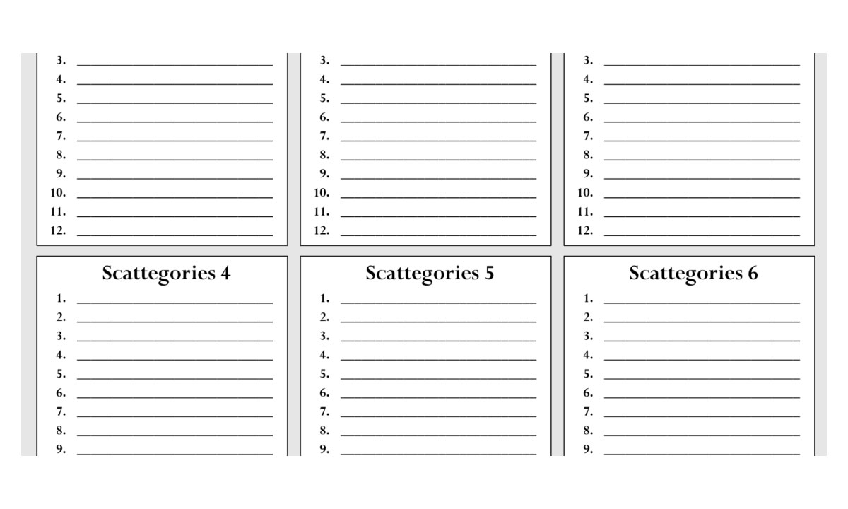 How to play Scattergories
