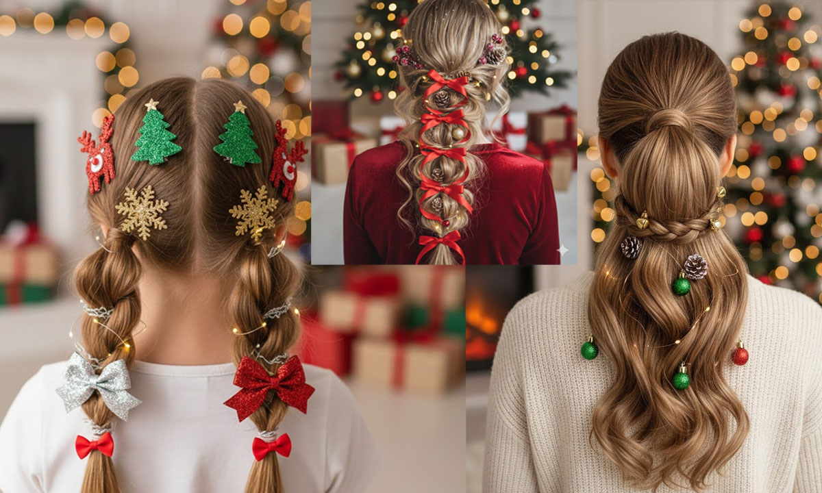 Stunning Christmas Hairstyles for Women & Kids