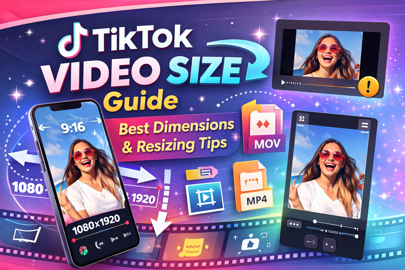 TikTok video size guide design